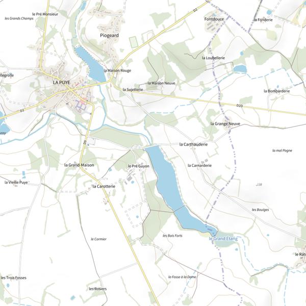 Plan cartographique de La Puye (grand étang)