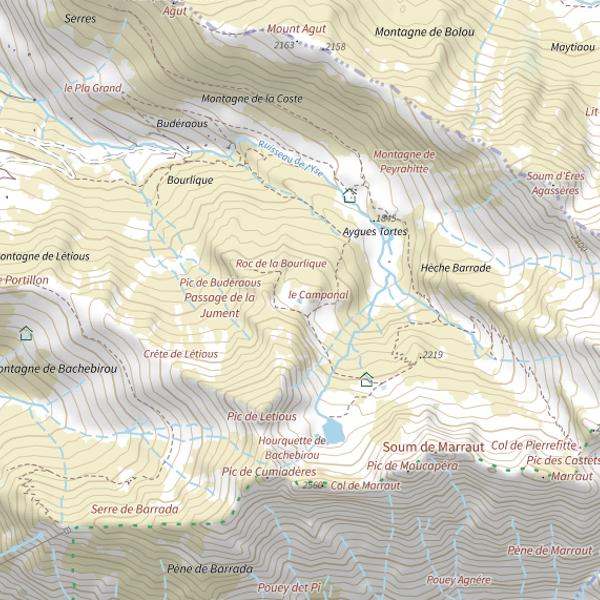 Plan cartographique de La Quette de Maucapéra