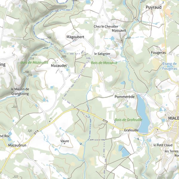 Plan cartographique de La queue d'âne
