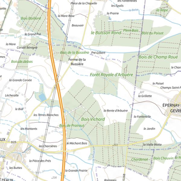 Plan cartographique de La Raie du pont