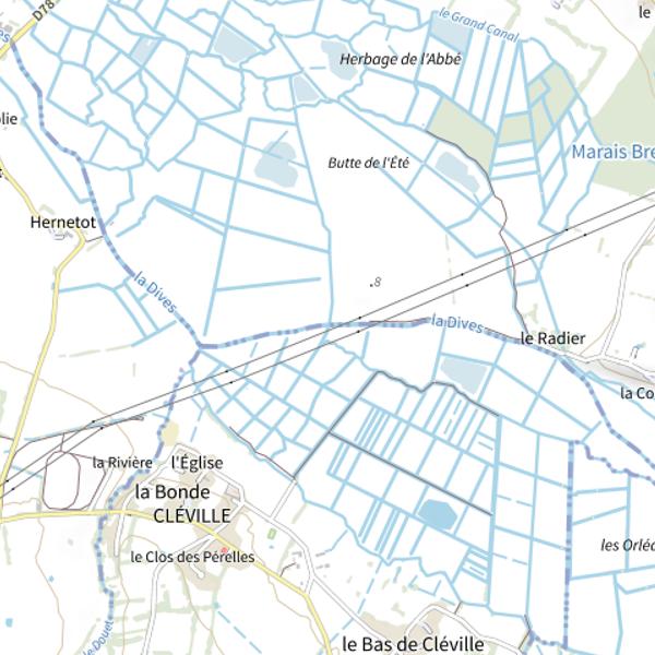 Plan cartographique de La Rigole de Cléville