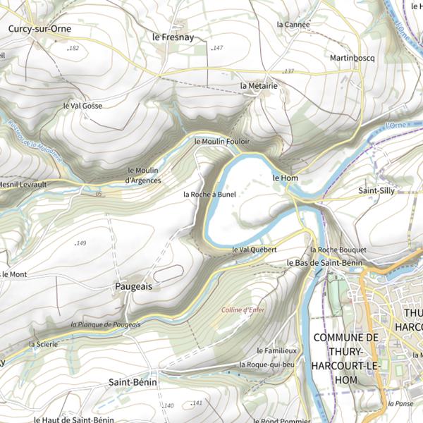 Plan cartographique de La Roche à Bunel