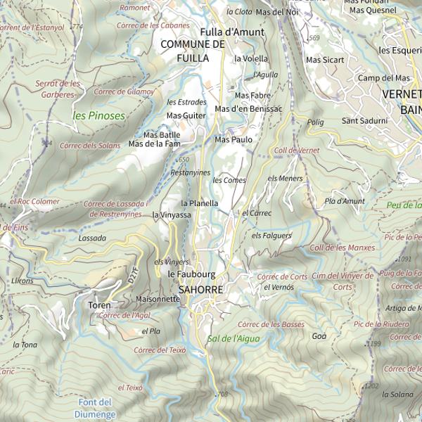Plan cartographique de La Rotja à Sahorre