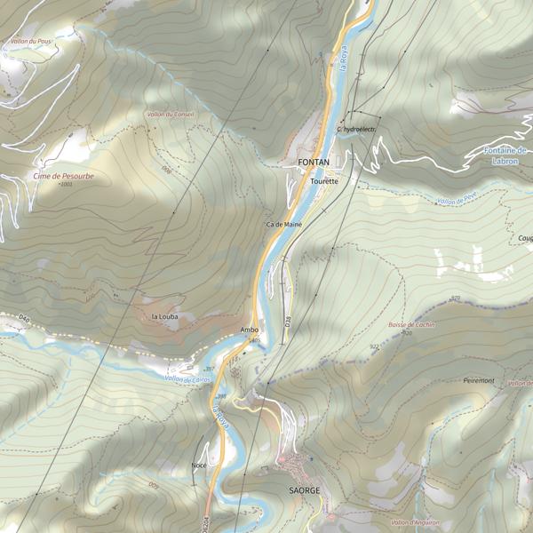 Plan cartographique de La Roya