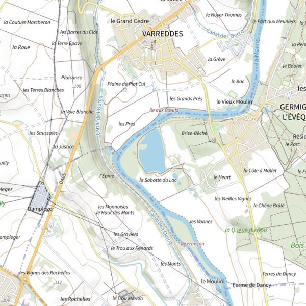 Plan cartographique de La Sabotte