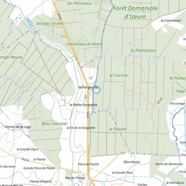 Plan cartographique de La Sansfont