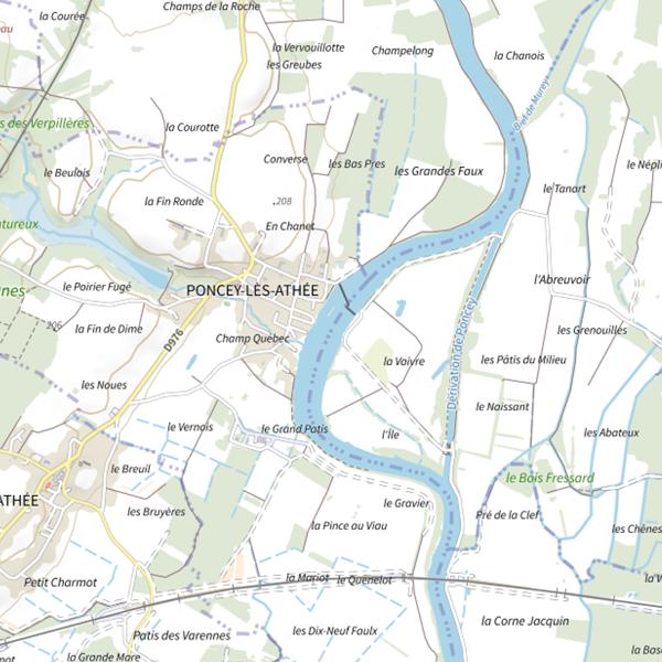 Plan cartographique de La Saône (Côte-d'Or)