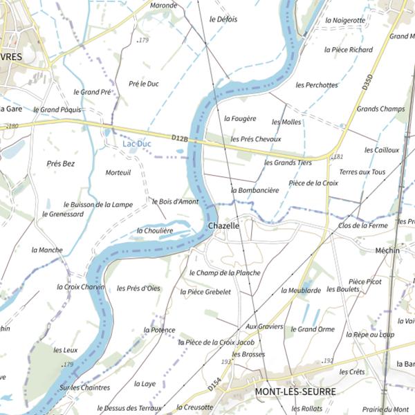 Plan cartographique de La Saône (Saône-et-Loire)