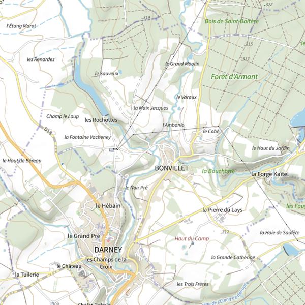 Plan cartographique de La Saone (Vosges)