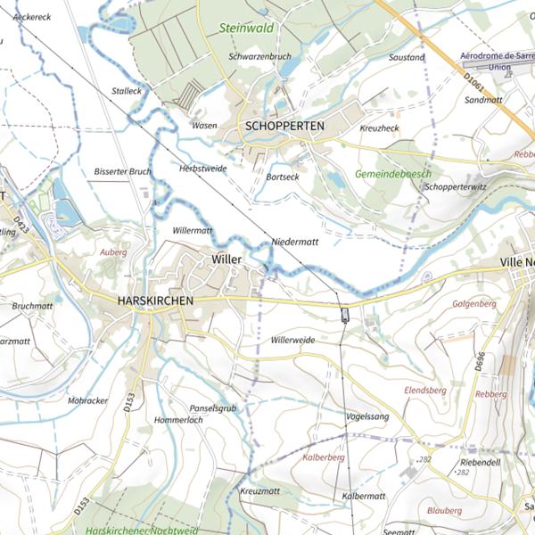Plan cartographique de La Sarre (Bas-Rhin)