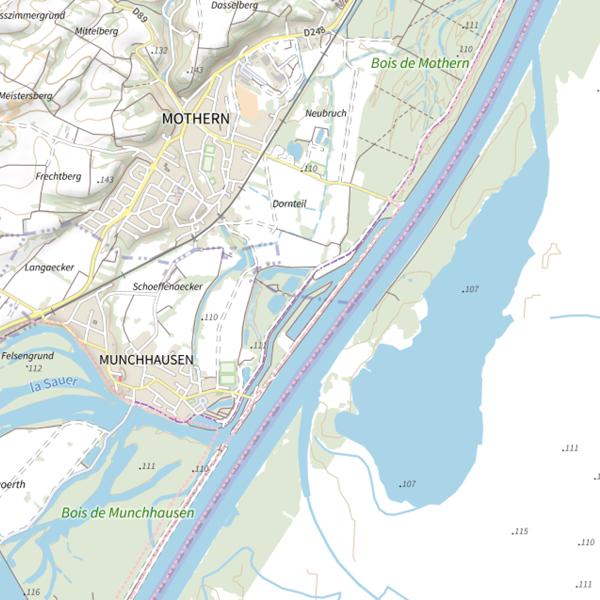 Plan cartographique de La Sauer déviée