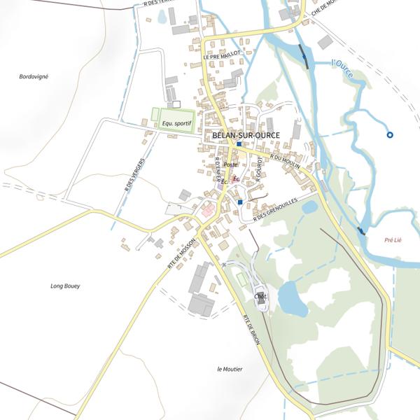 Plan cartographique de La Saumonée (Côte-d'Or)