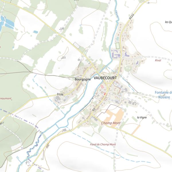Plan cartographique de La Saumonée de l'Aisne