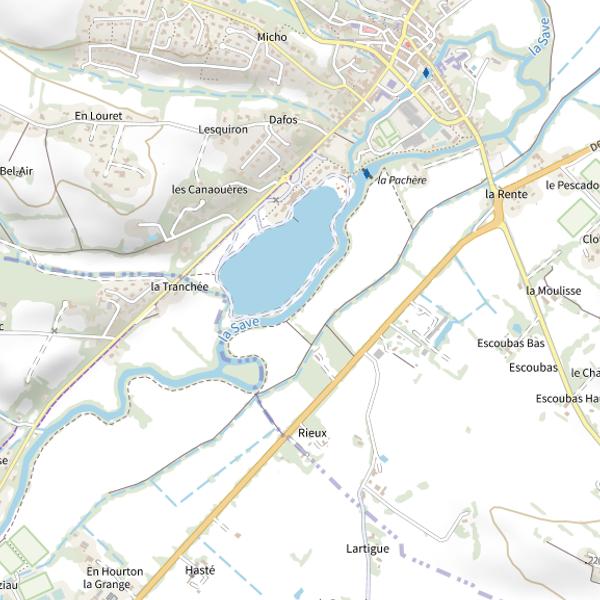 Plan cartographique de La Save à Samatan