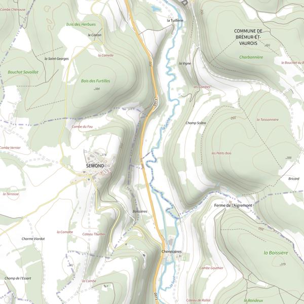 Plan cartographique de La Seine (Côte-d'Or)