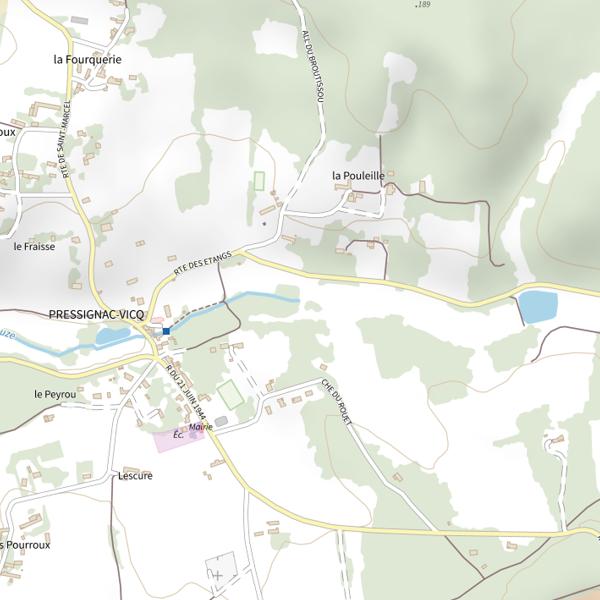 Plan cartographique de La Sérouze