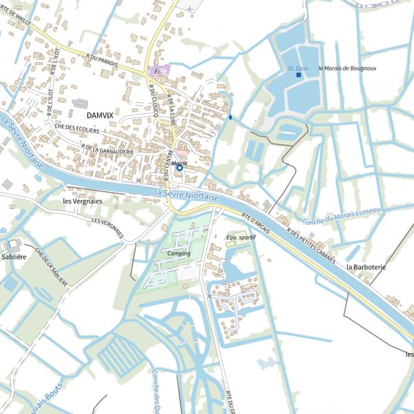 Plan cartographique de La Sèvre Niortaise, Damvix