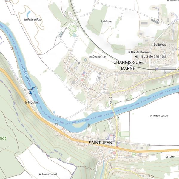 Plan cartographique de La Sonde et le Goujon de la Marne
