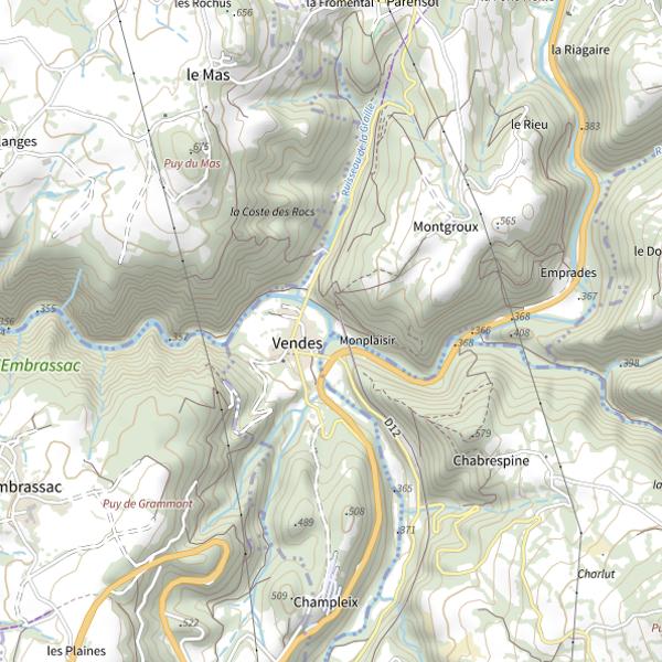 Plan cartographique de La Sumène