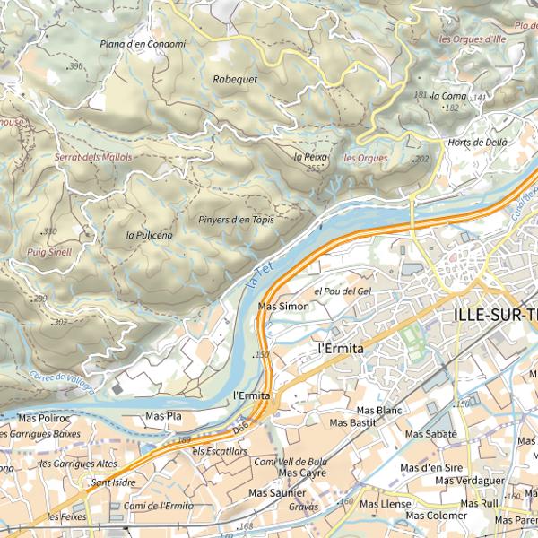Plan cartographique de La Têt à Ille-sur-Têt