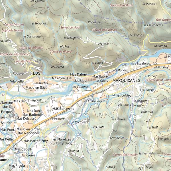 Plan cartographique de La Têt à Marquixanes