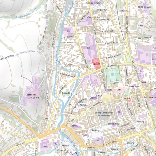 Plan cartographique de La Touques (Calvados)