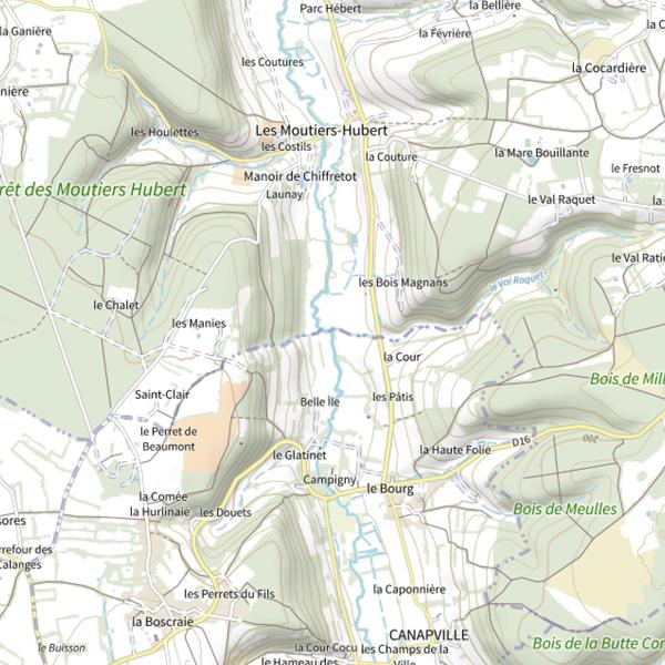 Plan cartographique de La Touques (Orne)