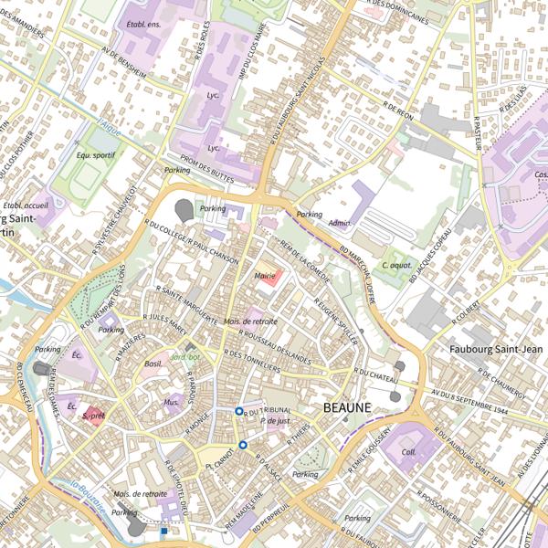 Plan cartographique de La Truite Beaunoise - Beaune