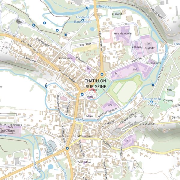 Plan cartographique de La Truite Châtillonnaise - Châtillon-sur-Seine