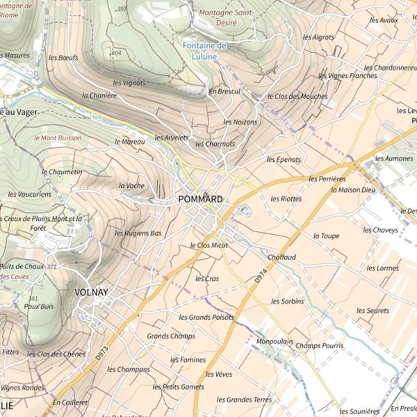 Plan cartographique de La Truite de l'Avant Dheune - Pommard