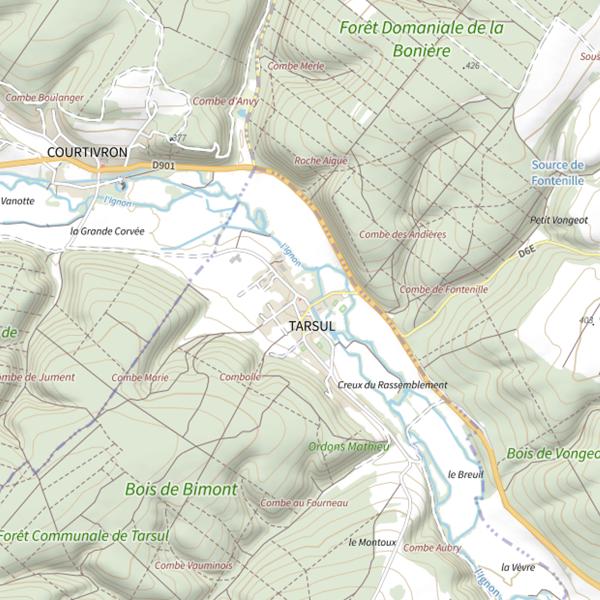 Plan cartographique de La Truite de l'Ignon - Tarsul