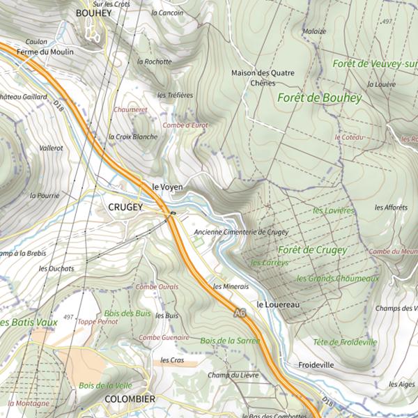 Plan cartographique de La Vandenesse