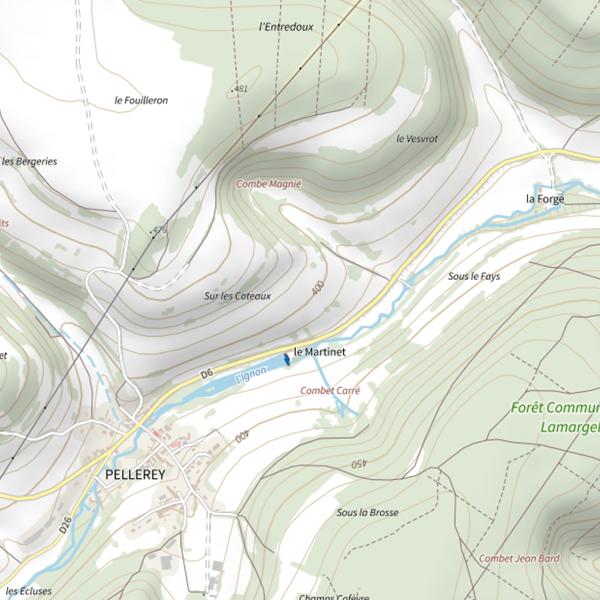 Plan cartographique de La Vandoise - Pellerey