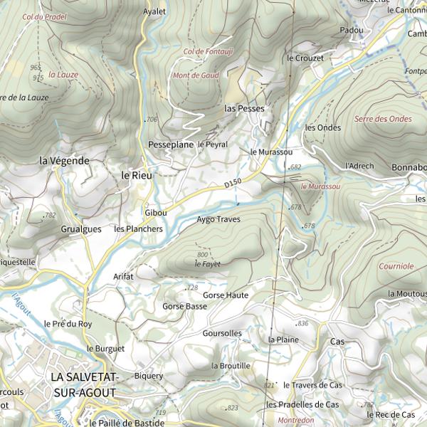 Plan cartographique de La Vèbre