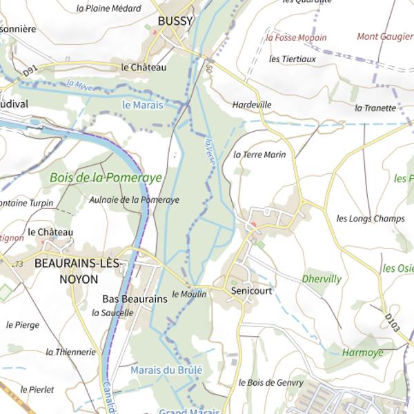 Plan cartographique de La Verse