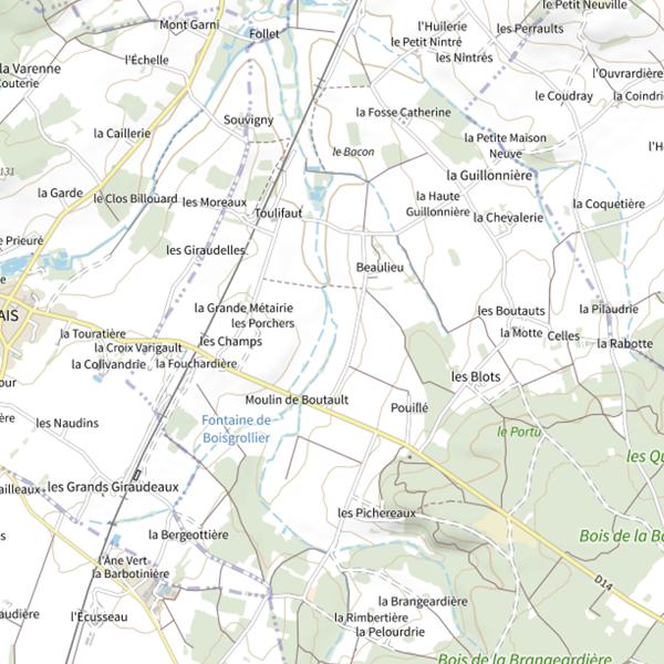 Plan cartographique de La Veude