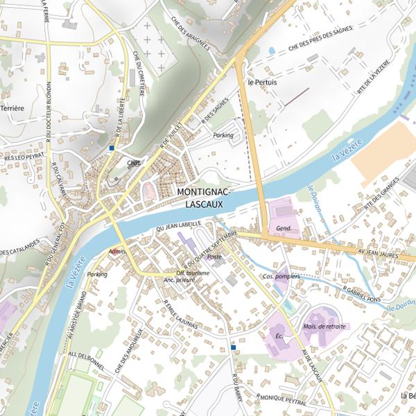 Plan cartographique de La Vézère