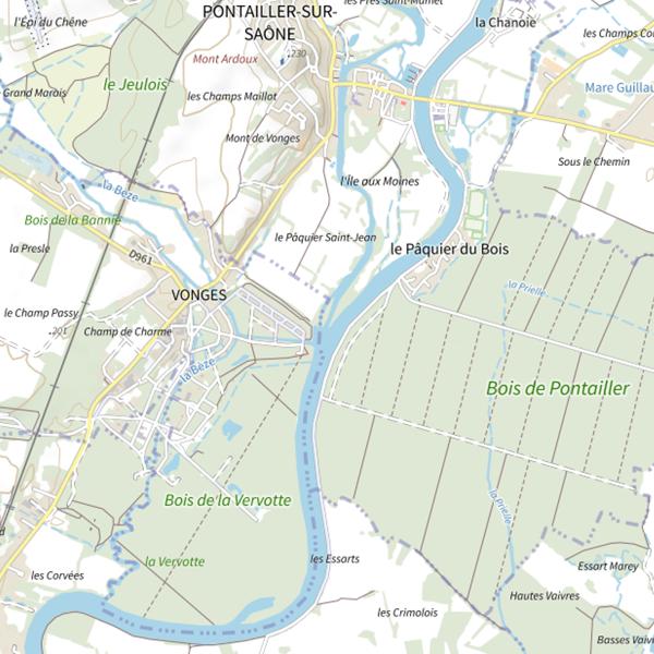 Plan cartographique de La Vieille Saône