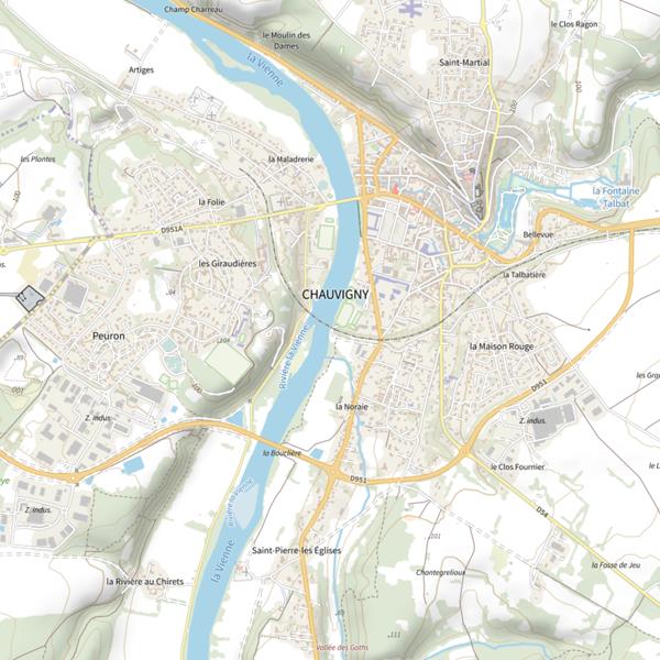 Plan cartographique de La Vienne (Pont du Vélo-rail)
