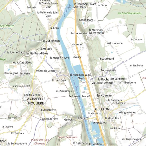Plan cartographique de La Vienne