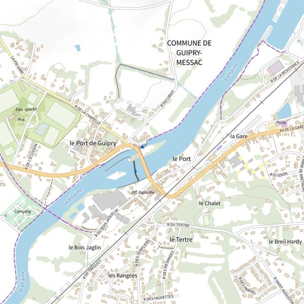 Plan cartographique de La Vilaine à Guipry-Messac