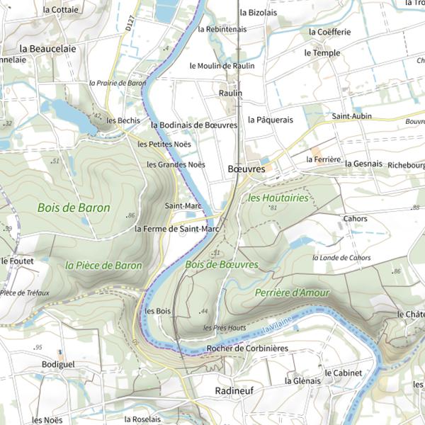 Plan cartographique de La Vilaine aux Corbinières