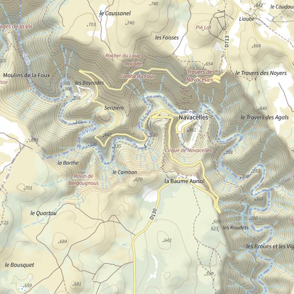 Plan cartographique de La Vis