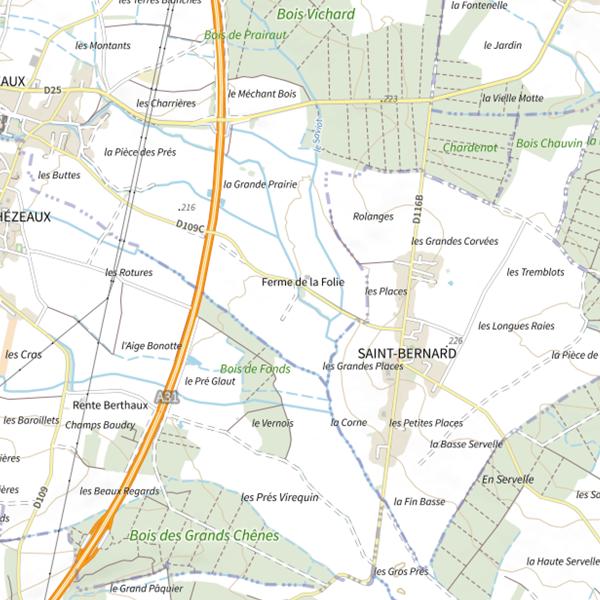 Plan cartographique de La Vouge