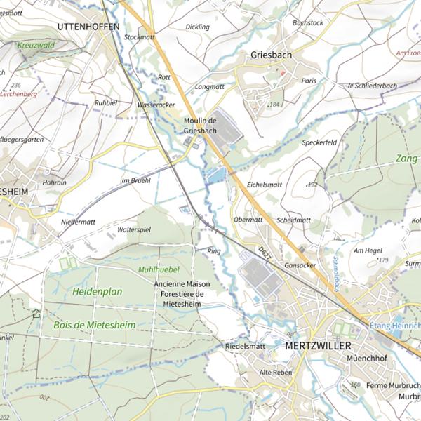 Plan cartographique de La Zinsel du Nord