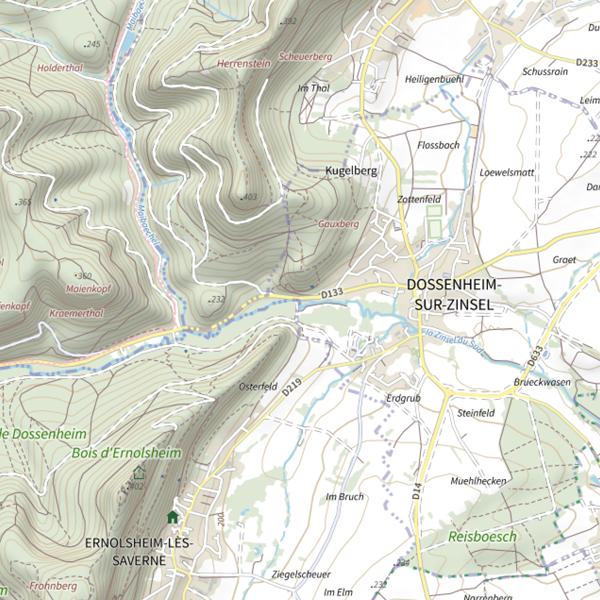 Plan cartographique de La Zinsel du Sud