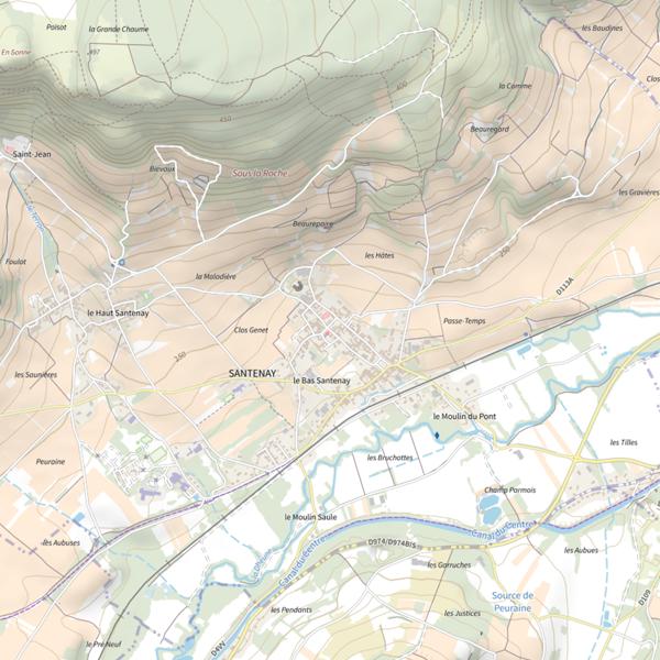 Plan cartographique de L'Ablette de Santenay - Santenay