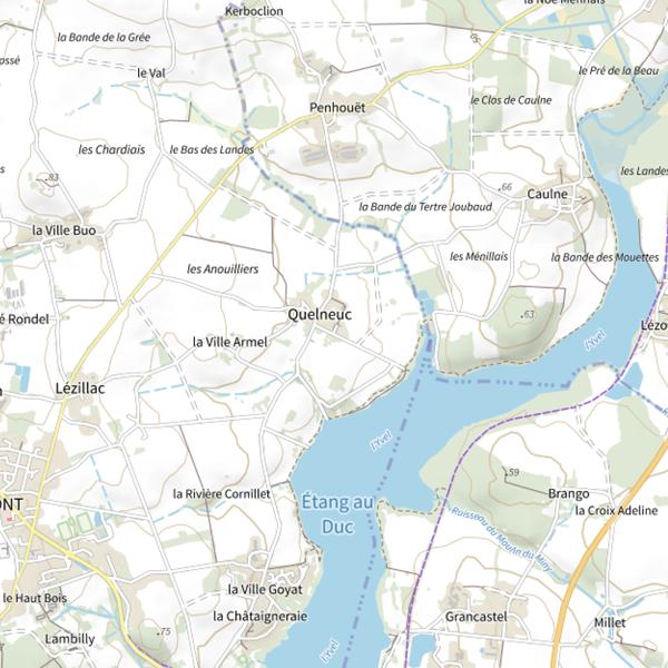 Plan cartographique de Lac au Duc