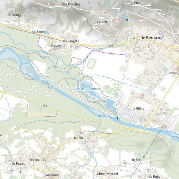 Plan cartographique de Lac aux Dames