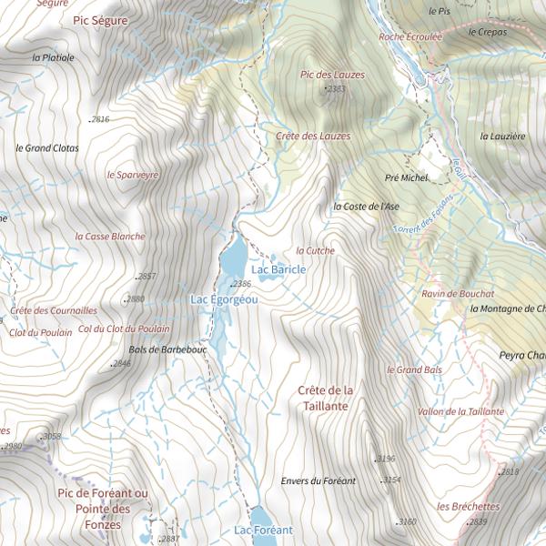 Plan cartographique de Lac Baricle